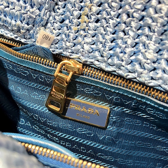 Prada: Raffia Straw Blue Bag *RARE* - Picture 16 of 17